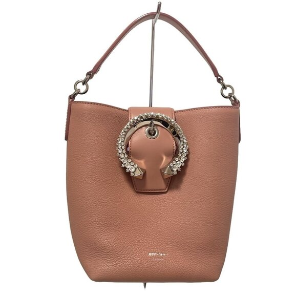 Auth JIMMY CHOO MADELINE - Pink Leather Handbag - Picture 1 of 14